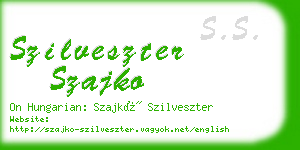 szilveszter szajko business card